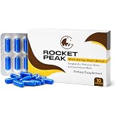 Rocket Peak Men&rsquo;s Energy &amp; Stamina Support Capsules | Daily Workout &amp; Pre-Workout Routine | Travel Essentials 10-Capsule Pack | Herbal Wellness Formula Made in USA
