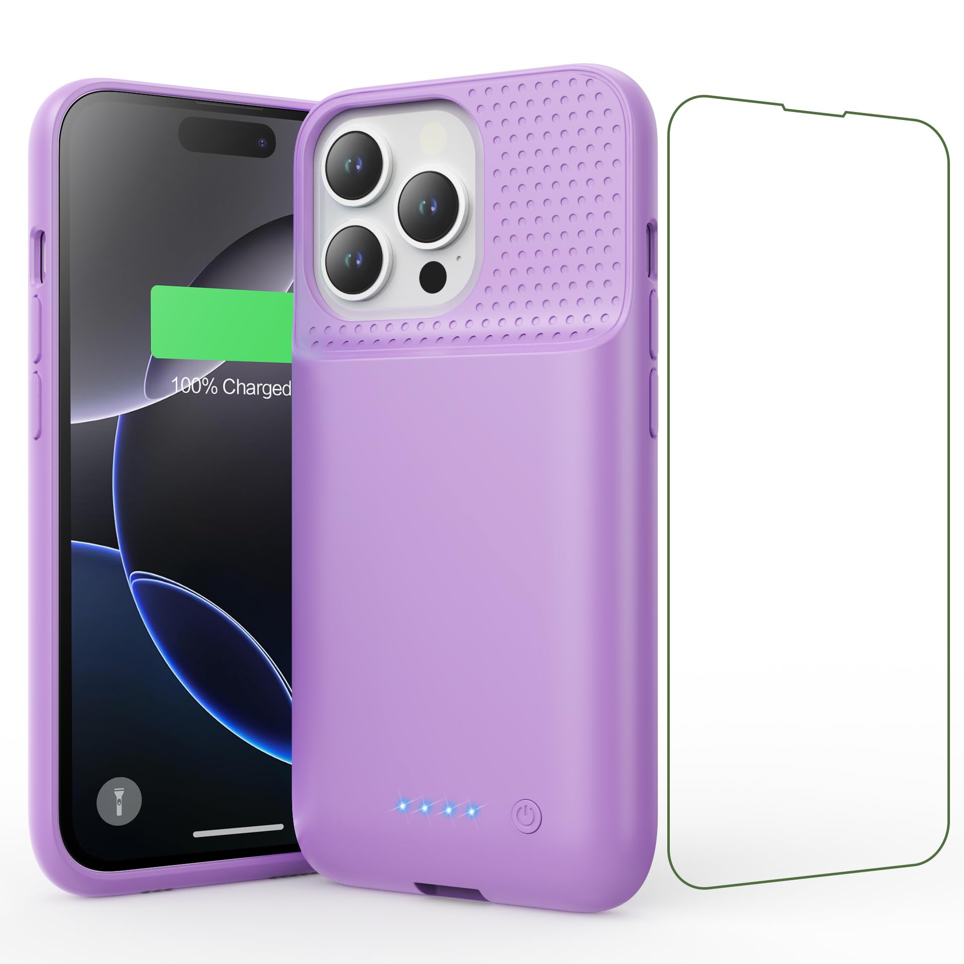Battery Case for iPhone 16 Pro, [2025 Upgraded] 7500mAh Ultra-Slim Portable Smart Charging Case Rechargeable Protective Extended Charging Cover Only for iPhone 16Pro Battery Pack (6.3 Inch), Purple