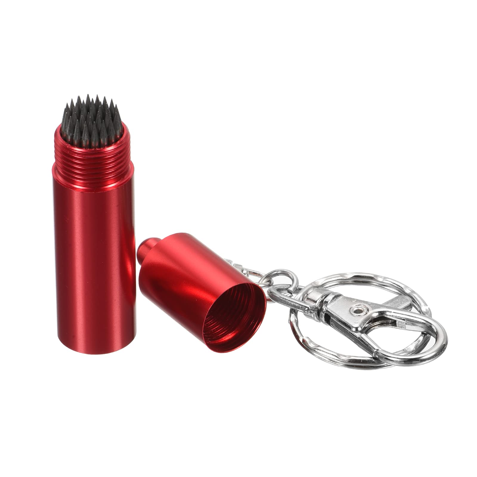 PATIKIL Snooker Billiard Pool Cue Tip Shaper, Pool Cue Stick Tip Repair Tool Billiard Cue Care Accessory with Keychain, Red