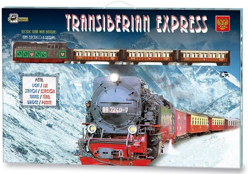 450_tren Trans-Siberian Express Metal Electric Train with Light and Accessories