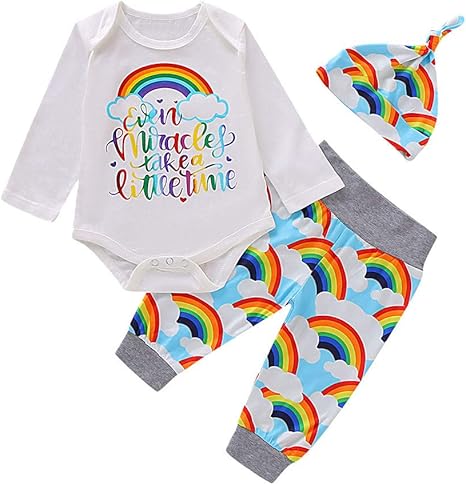 rainbow print baby clothes