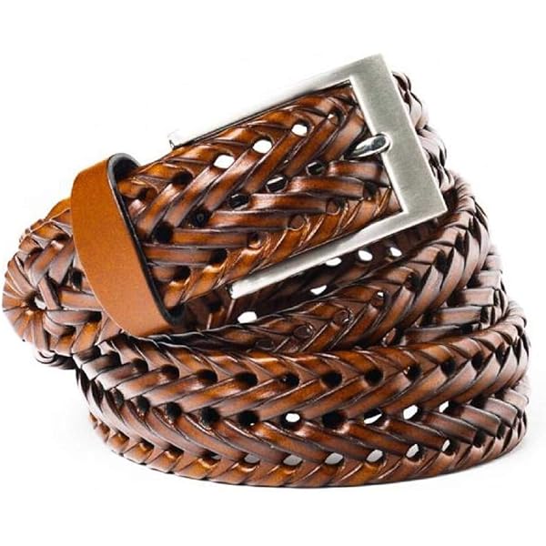 Braided Casual Brown Leather Belt (S 30 display picture 1