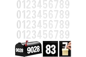 AIQINHU Reflective Mailbox Number for Outside, 3 Inch 4 Sets Vinyl Waterproof White Mailbox Numbers Stickers, Strong Self-adhesive House Adress Numbers for Mailbox Door Signs Trucks (Number 0-9)