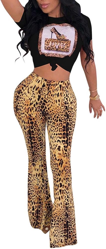 leopard print flared jumpsuit