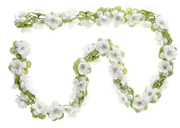 Fahrradgirlande Fahrraddekoration Blumengirlande 7 Typen 120 cm lang - 01171000 (04 Blume Beige- Weißtöne)