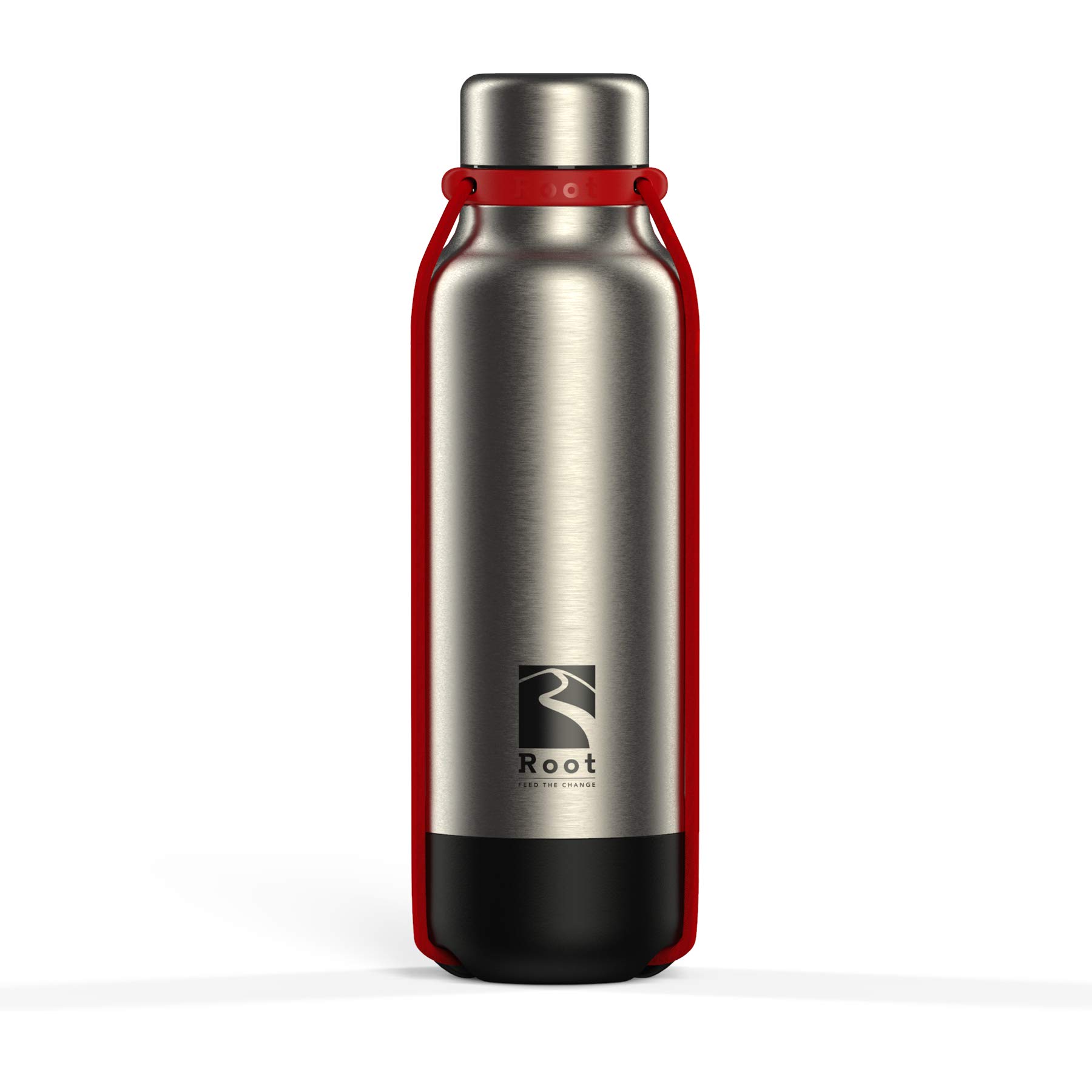 Root-FTC Stainless Steel Drinking Bottle/Water Bottle in 10 Colors – 530 ml, 700 ml & 940 ml – Thermal Insulation Bottle for Any Beverage, Hot & Cold (~24h) – Training Bottle Raw Red