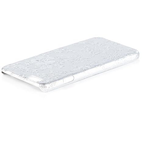 iCues Schutzhülle kompatibel mit Apple iPhone 6S / 6 | Chrom Blumen Case Silber | [Display Schutzfolie Inklusive] Floral Dame