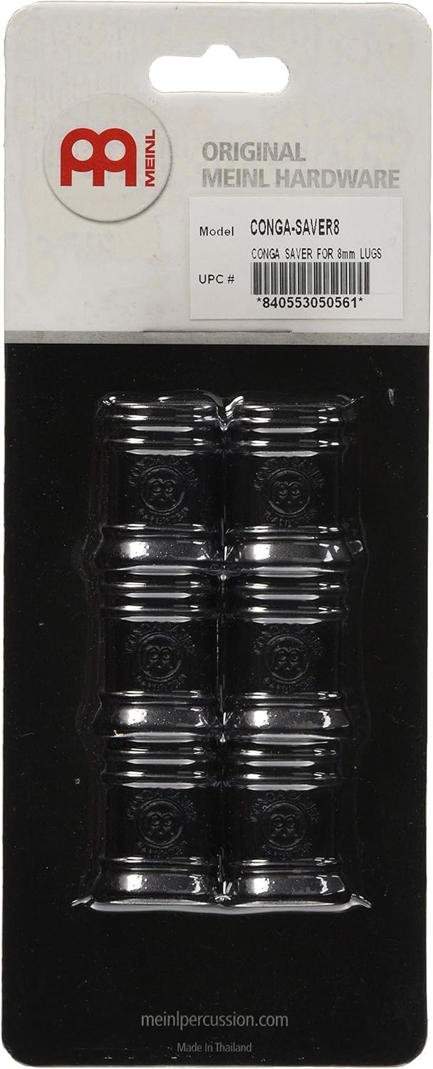 Meinl Percussion Conga Saver Set - 6-piece Tuning Lug Cover Set for 8 mm Conga Tension Rods - Plastic, Black (CONGA-SAVER8)