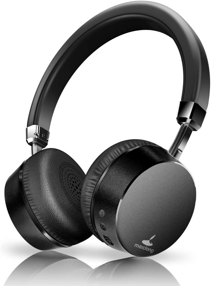 Meidong E6 Headphone, Bluetooth Headphones Active Noise Cancelling Headphones Wireless Stereo Headphones with Microphone, Ergonomic Design for Kids Adult