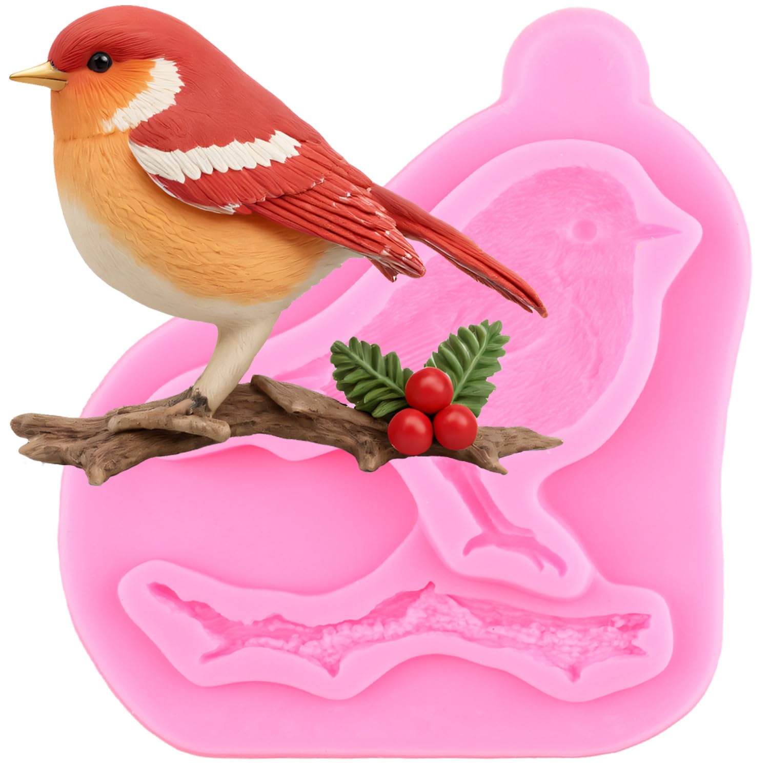 XMOLDNMS Bird Silicone Mould Tree Branch Fondant Moulds for Cake Decoration Cupcake Topper Candy Gum Paste Chocolate Polymer Clay