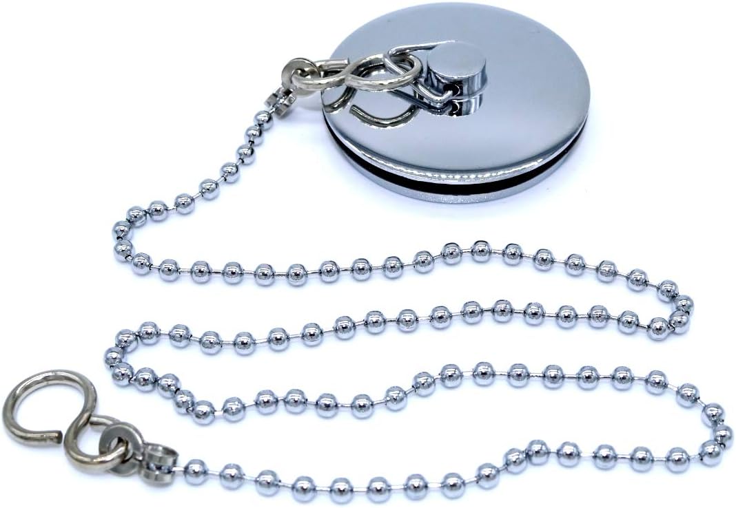 JAM2DAY Chrome Sink Plug And Chain for Sinks and Basins 1 1/2 Inch