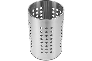 LIFKICH Stainless Steel Utensil Holder Draining Container for Kitchen Cutlery Organizer with Hanging Mount