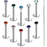 Xnsjeyy 20G 18G 16G Astm F136 Titanium Threadless Flat Back Earrings Nose Studs Tragus Helix Conch Cartilage Lobe Earrings Medusa Labret Snake Bite Monroe Lip Ring Piercing Jewelry For Women Men