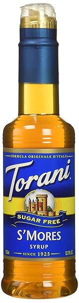 TORANI SUGAR FREE FLAVORED DRINK SYRUP, S’MORES, 12.7 FL OZ