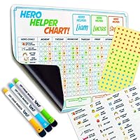 Chore Chart for Multiple Kids - Magnetic Reward Chart - Includes Behavioural Chore Chart for Kids - Child Friendly Chores, Potty Train to Manners & Incentive Stars - Best for Learning Responsibility