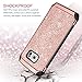 BENTOBEN Galaxy S6 Edge Case, S6 Edge Case, 2 in 1 Luxury Glitter Bling Hybrid Slim Hard Covers Sparkly Shiny Faux Leather Chrome Shockproof Protective Case for Samsung Galaxy S6 Edge, Rose Gold