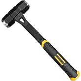4lb Sledge Hammer - Heavy Duty Drilling Hammer | Forged One Piece Steel Head &amp; Fiberglass Handle, Perfect for Demolition, Construction, and Blacksmithing