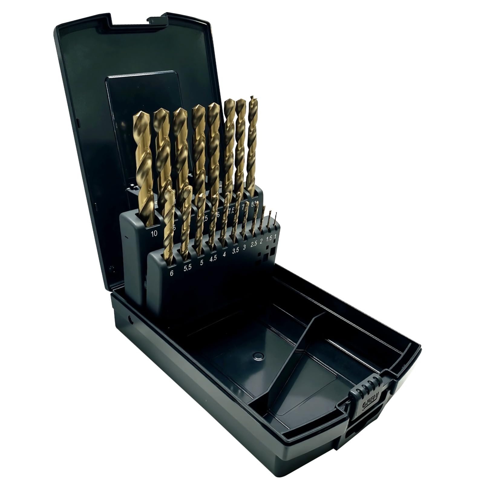 NORTOOLS 19-Piece M35 Cobalt Drill Bit Set, 5% Cobalt HSS-G, 1.0-10mm by 0.5mm, for Stainless Steel, Iron, Metal, Hardened Steel