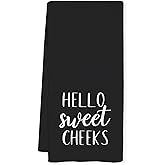 Qnhij Hello Sweet Cheeks Decorative Hand Towels for Bathroom 16x24 - Funny Bathroom Hand Towels, Hello Sweet Cheeks Decor.