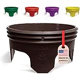 Rooted Promise 7 inch Planting Grow Rings (Solid Ring) | 6 Pack | Earth Brown | Perfect for Deep Watering Veggies Herbs and Flowers | Round Edging to Separate Rock and Protect Plants | Made in USA