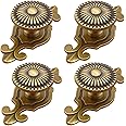 Kelier Brass Cabinet Knobs, [4 Pack] Vintage Retro Mushroom Drawer Knobs with Backplate, Dresser Pull Handles for Kitchen/Cupboard/Wardrobe/Cabinet (Gold, 4 Pieces)