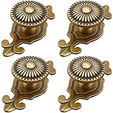 Kelier Brass Cabinet Knobs, Vintage Retro Mushroom Drawer Knobs with Backplate, Dresser Pull Handles for Kitchen/Cupboard/War
