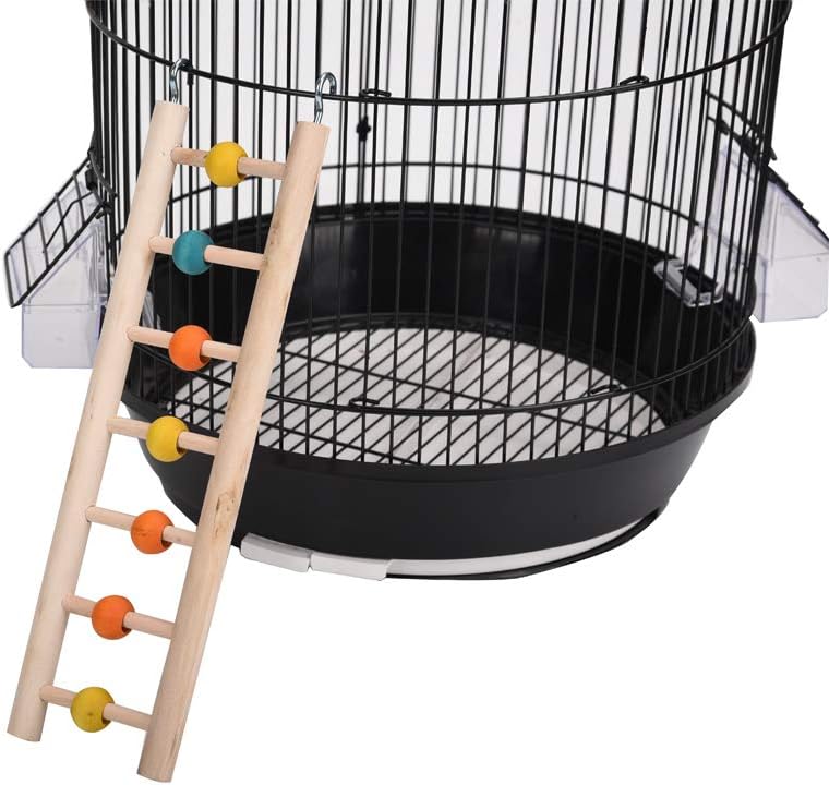 QBLEEV Bird Ladders for Parakeets, Parrot Wooden Ladders Cage Perch Stands with Colorful Beads,