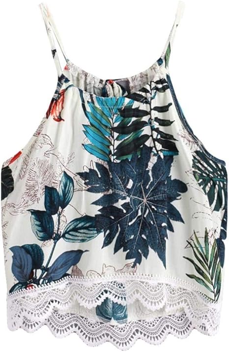 KOEMCY Crop Top Mujer, Camisola Camiseta Sin Mangas Mujer Verano Sexy Calado Entrecruzado Tank Tops Elegante Corto Informal De Color Sólido Chaleco (Azul