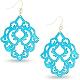 ZENZII Acrylic Resin Colorful Scroll Design Drop and Dangle Earrings for Women