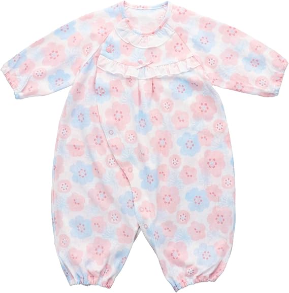 Amazon Co Jp 出産準備 出産祝い 日本製 ベビー服 ツーウェイオール 50 70サイズ 天竺 春 夏 フラワーガーデン 女の子 服 ファッション小物