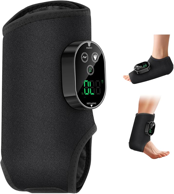 Masseur de Pieds 3 en 1 Électrique et Sans Fil - 6 Niveaux de Chauffage, 3 Modes Appareil de Massage avec Bande d'Extension pour Chevill, Talons, Dessus du Pied, Cadeau pour Maman, Papa