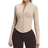 colorskin Women BBL Jacket Full Zip UP Workout Athletic Cropped Jacket wIth Thumb Holes Running Yoga Sportswear
