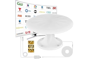 GZMJRD RV Antenna for Camper, RV TV Antennas Roof Mounted, 720° Long Range Omni Directional Reception Digital HD Antenna Signal, with Super Signal Booster, 35ft HDTV Cable (White, X Large)