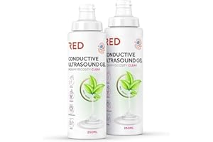 RED MEDICAL SUPPLIES Conductive Ultrasound Gel for Ultrasonic Cavitation, Body Sculpting, TENS & Baby Dopplers, 2 x 8.45 fl oz - Long-Lasting, Hypoallergenic - For Clinics & Portable Devices - 2 Bottles, 8.45 fl oz/250mL