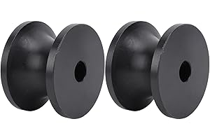 Yosoo Health Gear Boat Trailer Roller, 2 Pcs Black Nylon Rollers 2.44x1.69in (62 X 43mm) Reduces Drag, Fits 13.4mm (0.53in) A