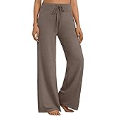 AUTOMET Women‘s Cozy Wide Leg Sweatpants, High Waist Pants for Yoga Lounge and Sleep, Soft Comfy Pants for All Seasons