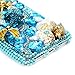 iPhone X Case, Mavis's Diary Crystal Clear Ocean Style 3D Handmade Bling Blue Diamonds Full Rhinestone Shell Mermaid Shiny Gems Hard PC Plastic Case [Full Edge Protection] Cover for iPhone X Edition