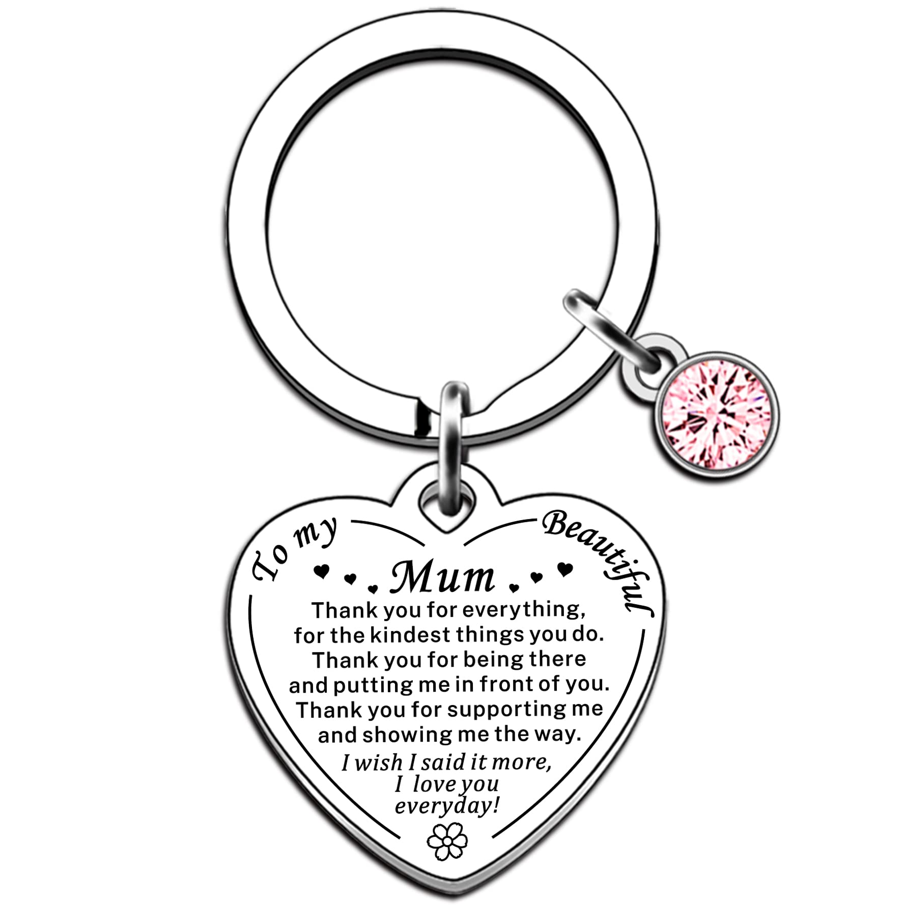 AMZQ Mum Gifts Mum Keyring from Daughter Son Mummy Birthday Gifts Thank You Gifts for Mother Loving Thoughtful Present