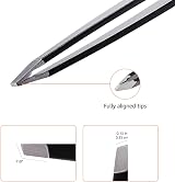 Amazon Basics Slant Tip Stainless Steel Tweezer with Travel Case Black 1-Pack view 3