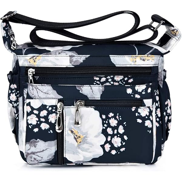 Women's Shoulder Handbag With Multiple Pockets - Roomy Tote Crossbody Purse, Floral Design - View #3