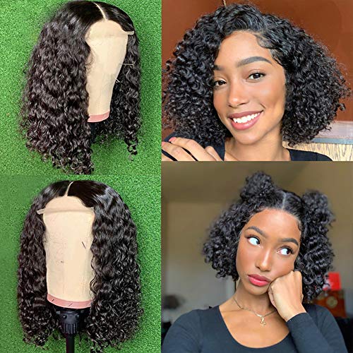 Short-Bob-Wigs-4x4-Lace-Closure-Wigs-Brazilian-Curly-Lace-Front-Wigs-Human-Hair-Jaja-Hair-Deep-Wave-Bob-Wigs-for-Black-Women-150-Density-Pre-Plucked-with-Baby-hair-12-Inch4x4-Lace-Closure