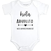 Hola Abuelito Spanish Pregnancy Announcement Infant Bodysuit for Grandparents - Gift for New Baby Reveal!