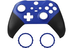 Ceozon Replacement Faceplate Cover Front Housing Shell Repair Accessories Kit for Xbox One Elite Controller Series 2 Included Joystick Rings Blue