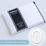 Furlinic Shower Curtain Mould Proof Waterproof 33x72 Polyester White 6 Hooks view 7