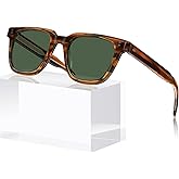 AVAWAY Polarized Sunglasses for Men UV Protection, Square Acetate Frame Outdoor Driving Sun Glasses