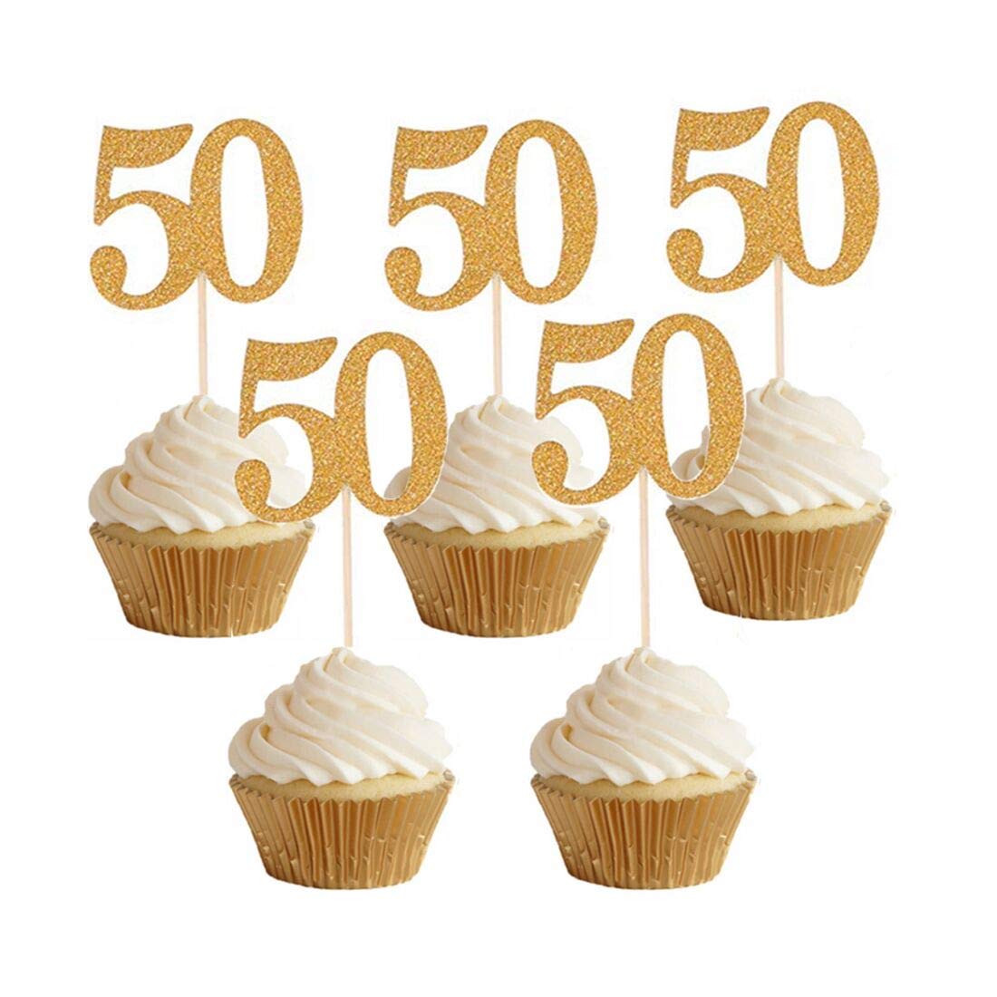 50th Cupcake Toppers Anniversary 50th Birthday Cupcake Toppers Gold Images and Photos finder