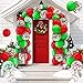 249 Pieces Christmas Balloons Garland Kit, Red and Green Balloons, Confetti Balloons, Balloon Tie Tools, Balloon Strip Tape, Adhesive Dots, Balloon Clips, Balloons Ribbons for Christmas Party