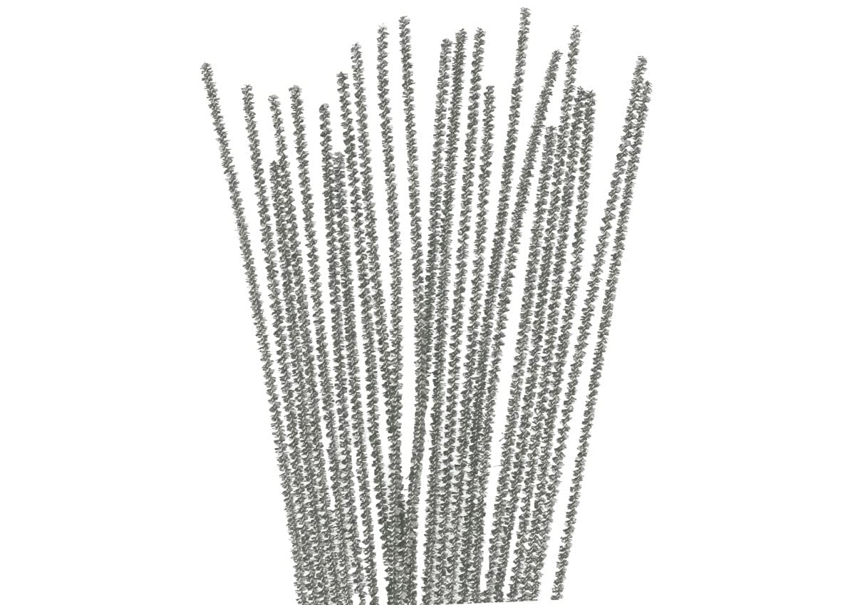 INNSPIRO Silver chenille pipe cleaner 3 mm x 30 cm. 40 u., ideal for crafts with children, decorations and creative activities