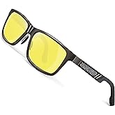 ROCKNIGHT HD Driving Sunglasses Men Polarized UV Protection Al-Mg Metal Frame Lightweight Flat Lens Hiking Fishing