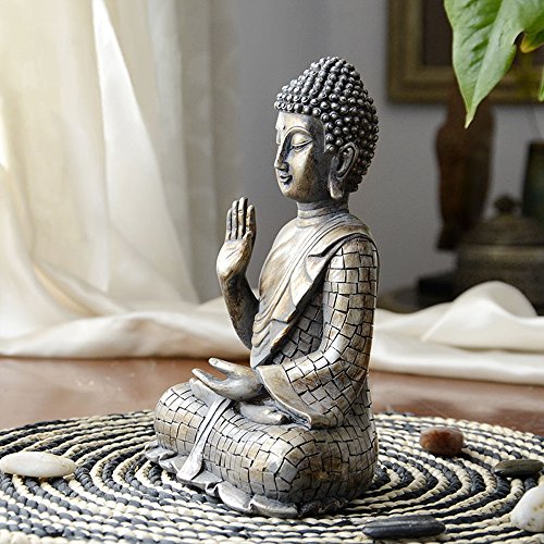 huawi 8.5" High resin buddha statue,Sitting Buddha IndoorOutdoor